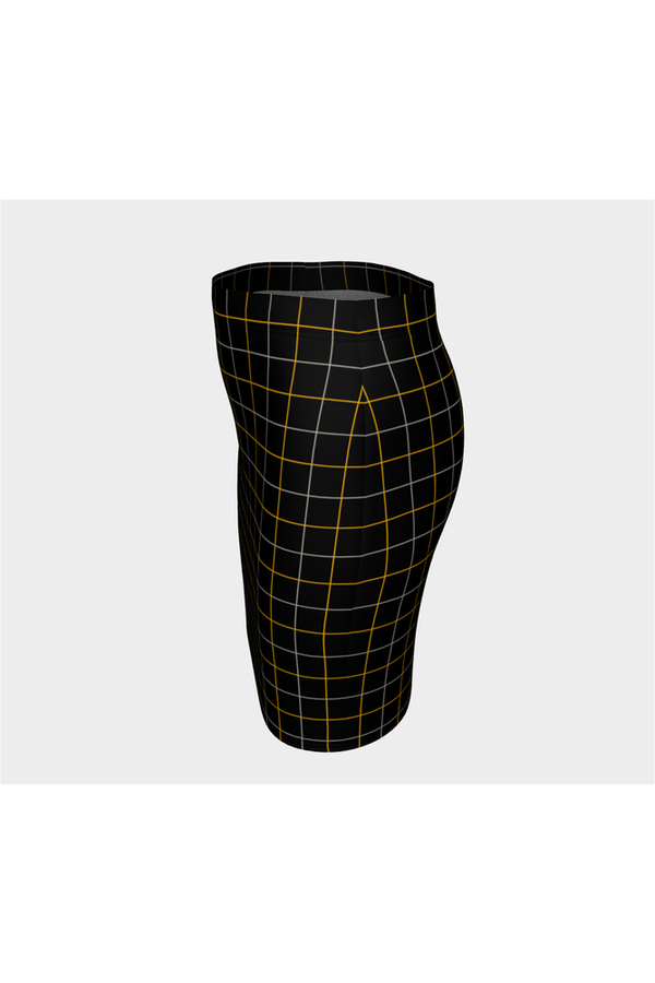 Black and Gold Tattersall Fitted Skirt - Objet D'Art Online Retail Store