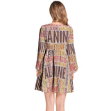 Essential Amino Acids Lantern Sleeve Deep V-Neck Short Dress - Objet D'Art