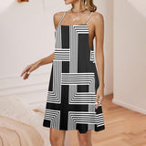 tracks 2 Drawstring Neck Sleeveless Dress (Model D68) - Objet D'Art