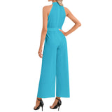 Halter Neck Buckle Belted Jumpsuit - Objet D'Art
