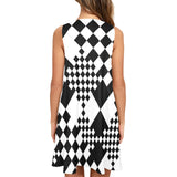checker 9k Sleeveless A-Line Pocket Dress (Model D57) - Objet D'Art