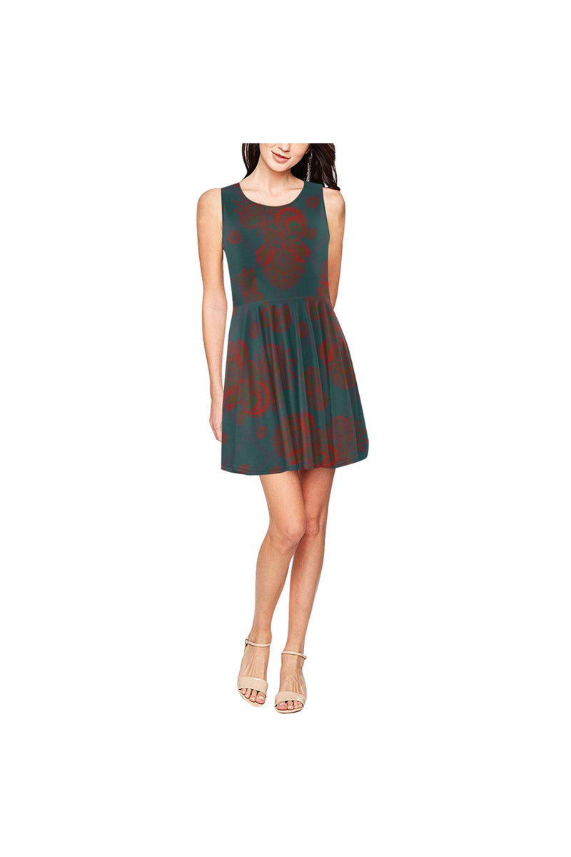 PAISLEY PLAYGROUND Thea Sleeveless Skater Dress(Model D19) - Objet D'Art