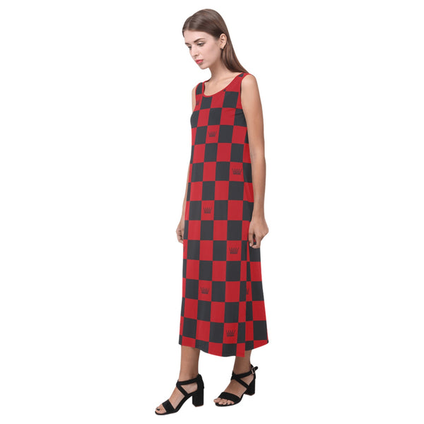 chess queen dress print 2 Phaedra Sleeveless Open Fork Long Dress (Model D08) - Objet D'Art