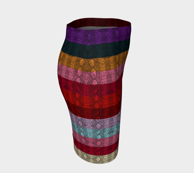 Rainbow Striped Fitted Skirt - Objet D'Art