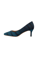 Blue Zebra Women's Pointed Toe Low Heel Pumps (Model 053) - Objet D'Art