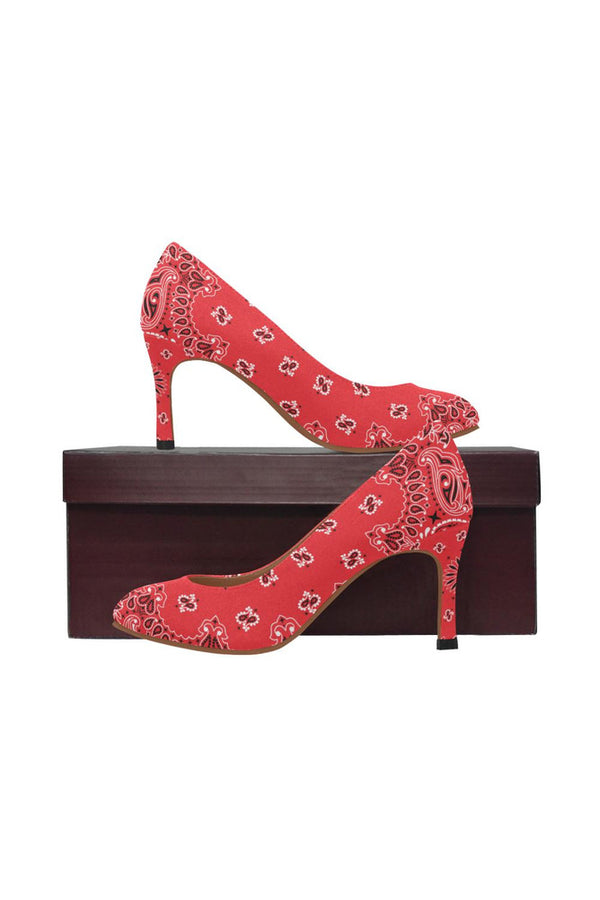 Classic Red Bandana Women's High Heels - Objet D'Art
