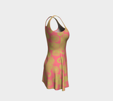 Dark Pink and Green Flare Dress - Objet D'Art