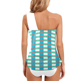 white solid print addsart Women's One Shoulder Backless Swimsuit (Model S44) - Objet D'Art