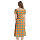 Puff Sleeve Split Thigh Midi Dress - Objet D'Art
