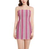 Striped Sleeveless Square Neckline Spaghetti Strap Mini Dress - Objet D'Art