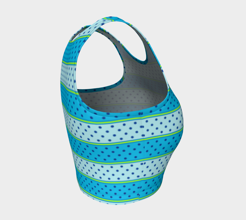 Striped Polkadot Athletic Crop Top - Objet D'Art