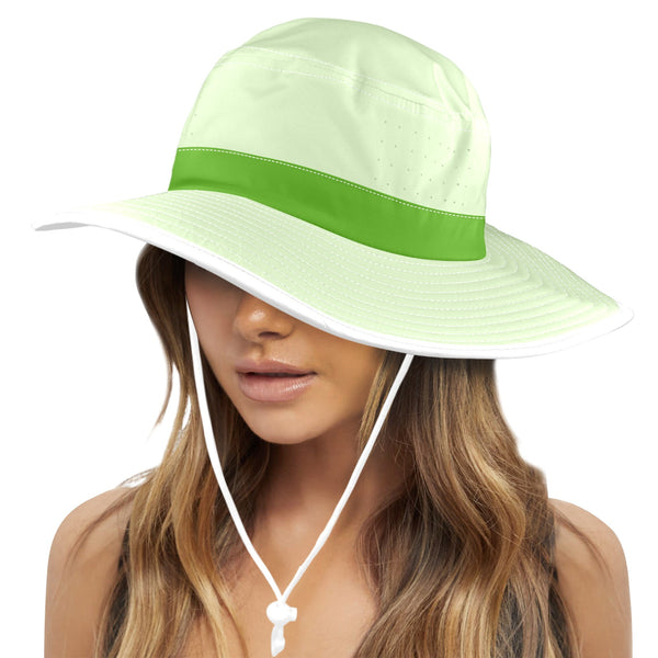 froggy green print Wide Brim Bucket Hat - Objet D'Art