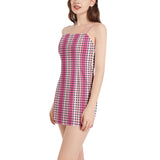 Striped Sleeveless Square Neckline Spaghetti Strap Mini Dress - Objet D'Art