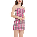 Striped Sleeveless Square Neckline Spaghetti Strap Mini Dress - Objet D'Art