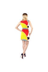 PRIMARY COLOR Sleeveless Cutout Waist Knotted Dress - Objet D'Art