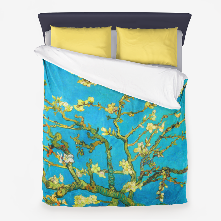 Almond Blossom 1890 Microfiber Duvet Cover - Objet D'Art