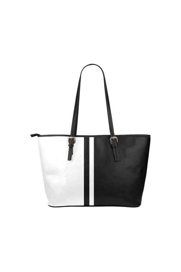 bw tote bag Leather Tote Bag/Small (Model 1651) - Objet D'Art