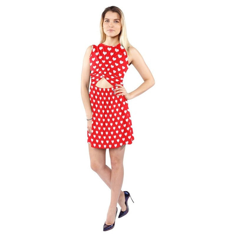All Heart Sleeveless Cutout Waist Knotted Dress - Objet D'Art Online Retail Store