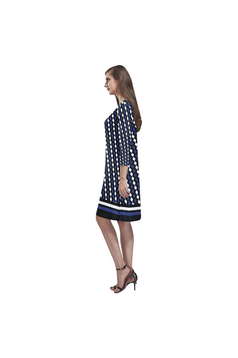 Harlequin Moments Rhea Loose Round Neck Dress - Objet D'Art