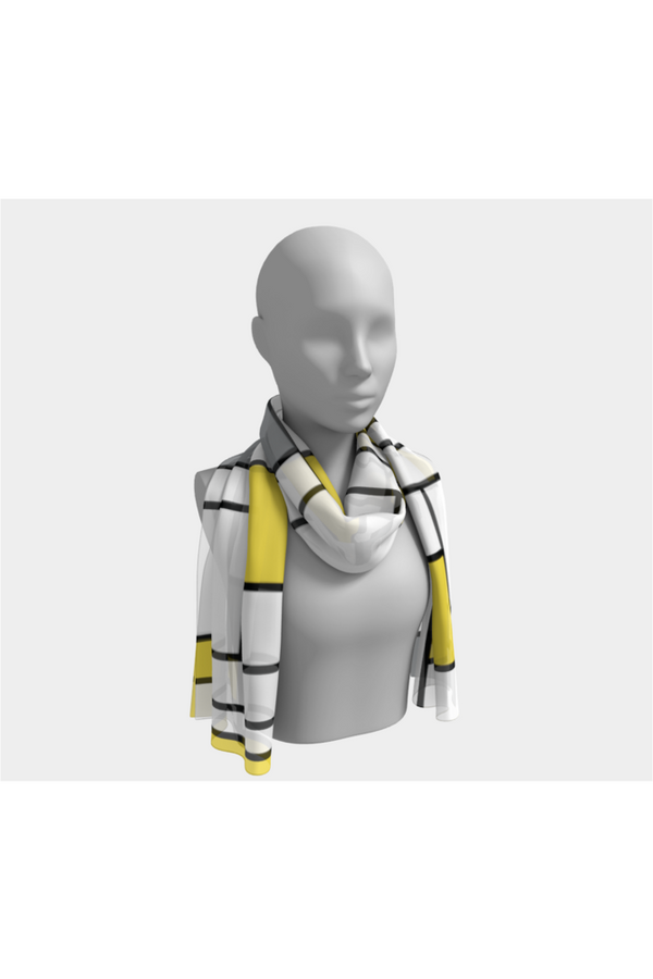 Yellow & Gray Mondrian Long Scarf - Objet D'Art