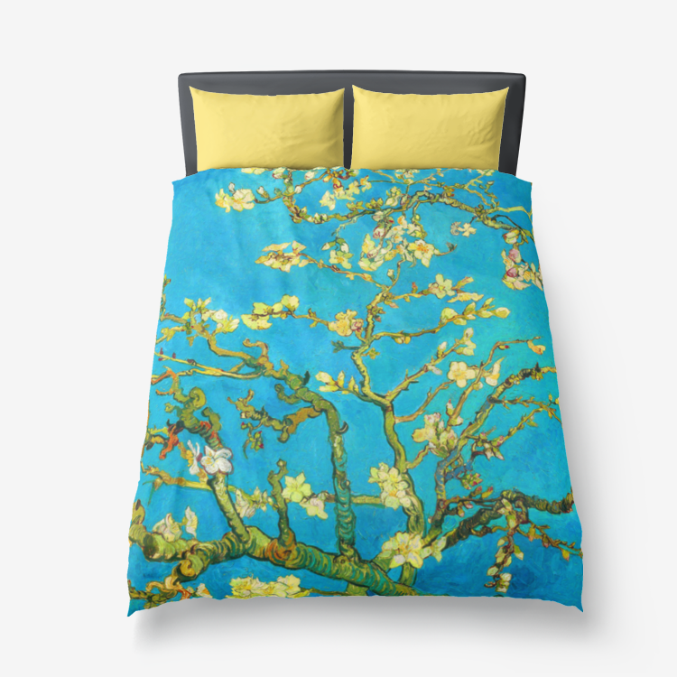 Almond Blossom 1890 Microfiber Duvet Cover - Objet D'Art