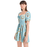 Puff Sleeve Sweetheart Neck Short Dress - Objet D'Art