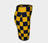 Blue & Gold Checkered Fitted Skirt - Objet D'Art