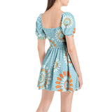 Puff Sleeve Sweetheart Neck Short Dress - Objet D'Art