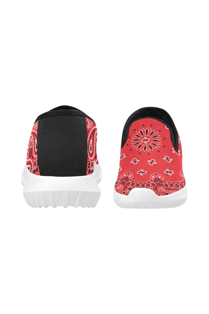 red bandana Orion Slip-on Women's Canvas Sneakers (Model 042) - Objet D'Art