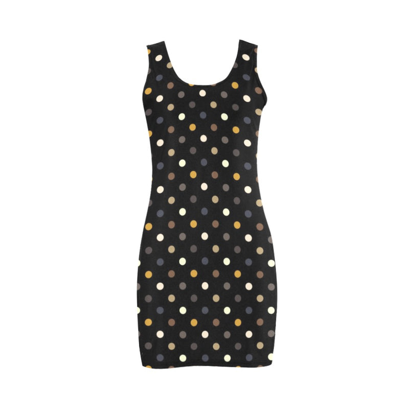 earthtone polka dot print 4A Medea Vest Dress (Model D06) - Objet D'Art