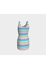 Pastel Herringbone Bodycon Dress - Objet D'Art