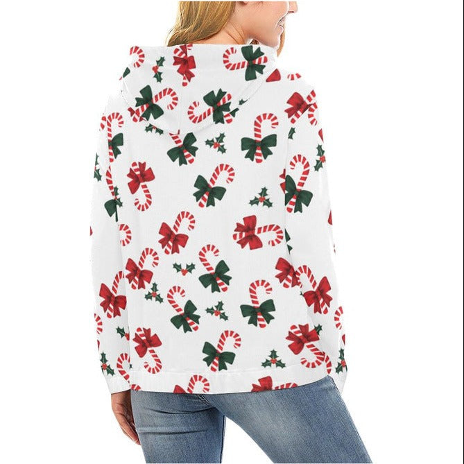 Candy Cane Cozy Hoodie for Women (USA Size) - Objet D'Art