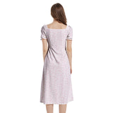 Puff Sleeve Split Thigh Midi Dress - Objet D'Art