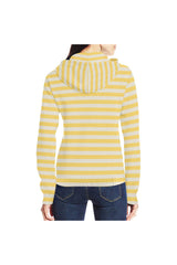 Aspen Gold Mini Stripes All Over Print Full Zip Hoodie for Women (Model H14) - Objet D'Art