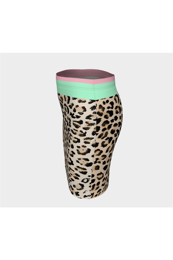 Leopard Pink and Green Fitted Skirt - Objet D'Art