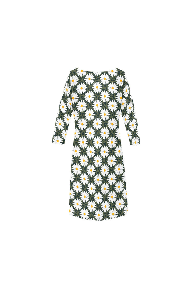 Daisy Print Rhea Loose Round Neck Dress - Objet D'Art