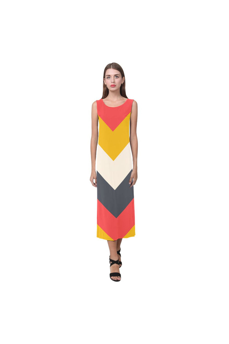 Chevron Phaedra Sleeveless Open Fork Long Dress - Objet D'Art Online Retail Store