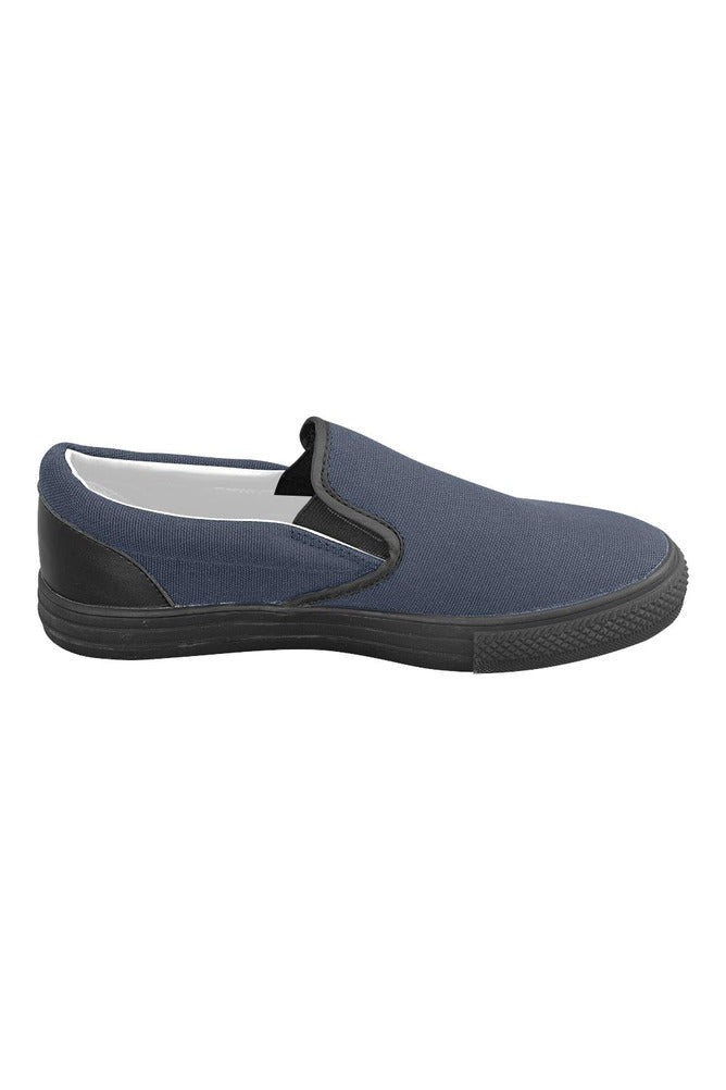 Midnight Blue Men's Slip-on Canvas Shoes (Model 019) - Objet D'Art