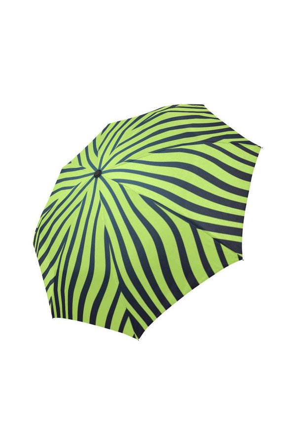 Lime Green Zebra Print Auto-Foldable Umbrella - Objet D'Art