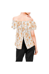 Amber Meadows Women's Off Shoulder Blouse with Ruffle (Model T29) - Objet D'Art