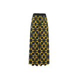 squ tri print High Slit Long Beach Dress (Model S40) - Objet D'Art