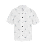 hokusai crane grid wavy print 2 Hawaiian Shirt (Model T58) - Objet D'Art