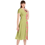 Puff Sleeve Button Through Dress - Objet D'Art