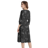 Boat Neck Belted Flared Dress - Objet D'Art