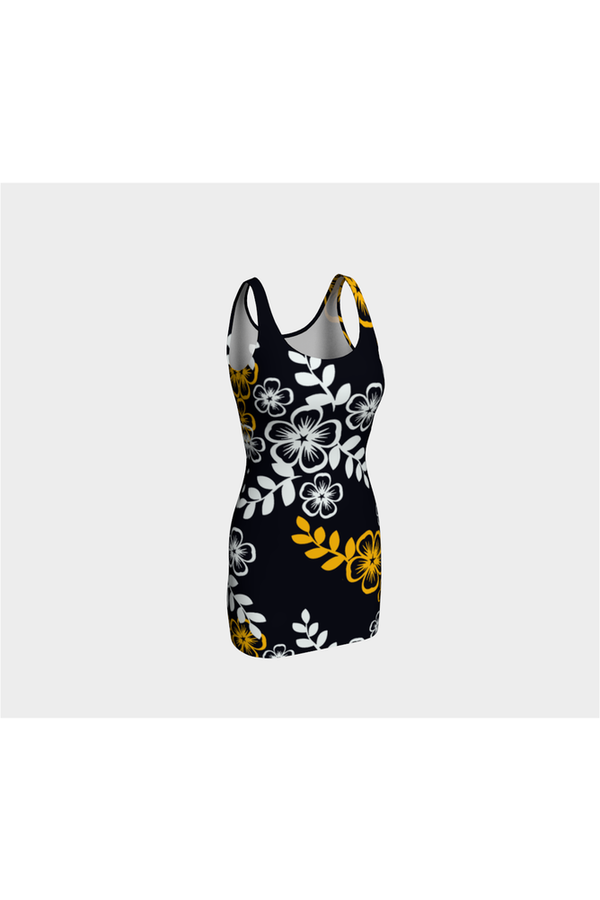 Floral Gold Body-con Dress - Objet D'Art Online Retail Store
