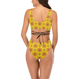 mandala gold print 3 Cross String Bikini Set (Model S29) - Objet D'Art
