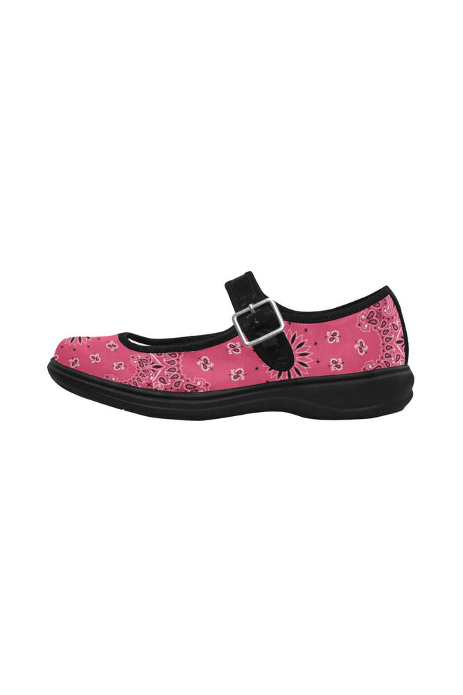 Pink Bandana Mila Satin Women's Mary Jane Shoes - Objet D'Art