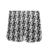 yin and yang bw print 2 Women's Mid-Length Board Shorts (Model L55) - Objet D'Art