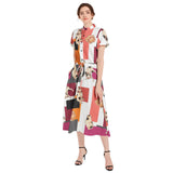 Drawstring Waist A-line Flared Midi Dress - Objet D'Art