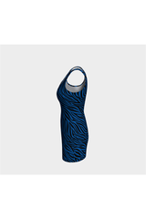 Blue Zebra Bodycon Dress - Objet D'Art